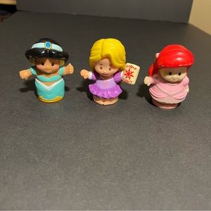 Fisher Price Little People Disney Princess Lot of 3; Jasmine, Ariel and Rupunzel